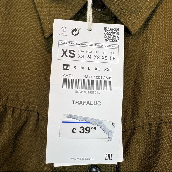 H&M TRF Khaki Ruffle Utility Jacket - Picture 13 of 15